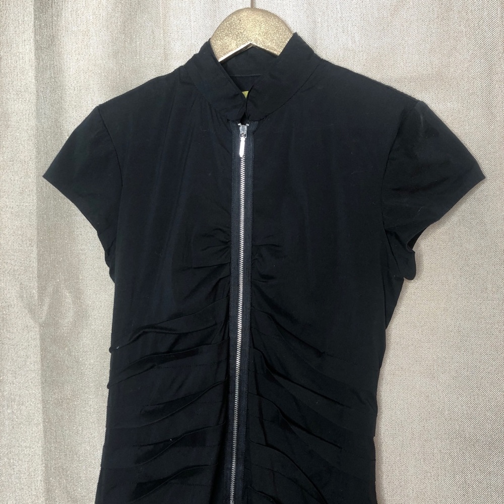 Nicole Miller Black Zip Dress